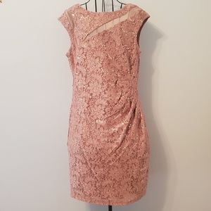 Scarlett | Rose Lace & Sequined Sheath Dress